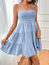 Smocked Tiered Sleeveless Mini Dress - Odaingerous